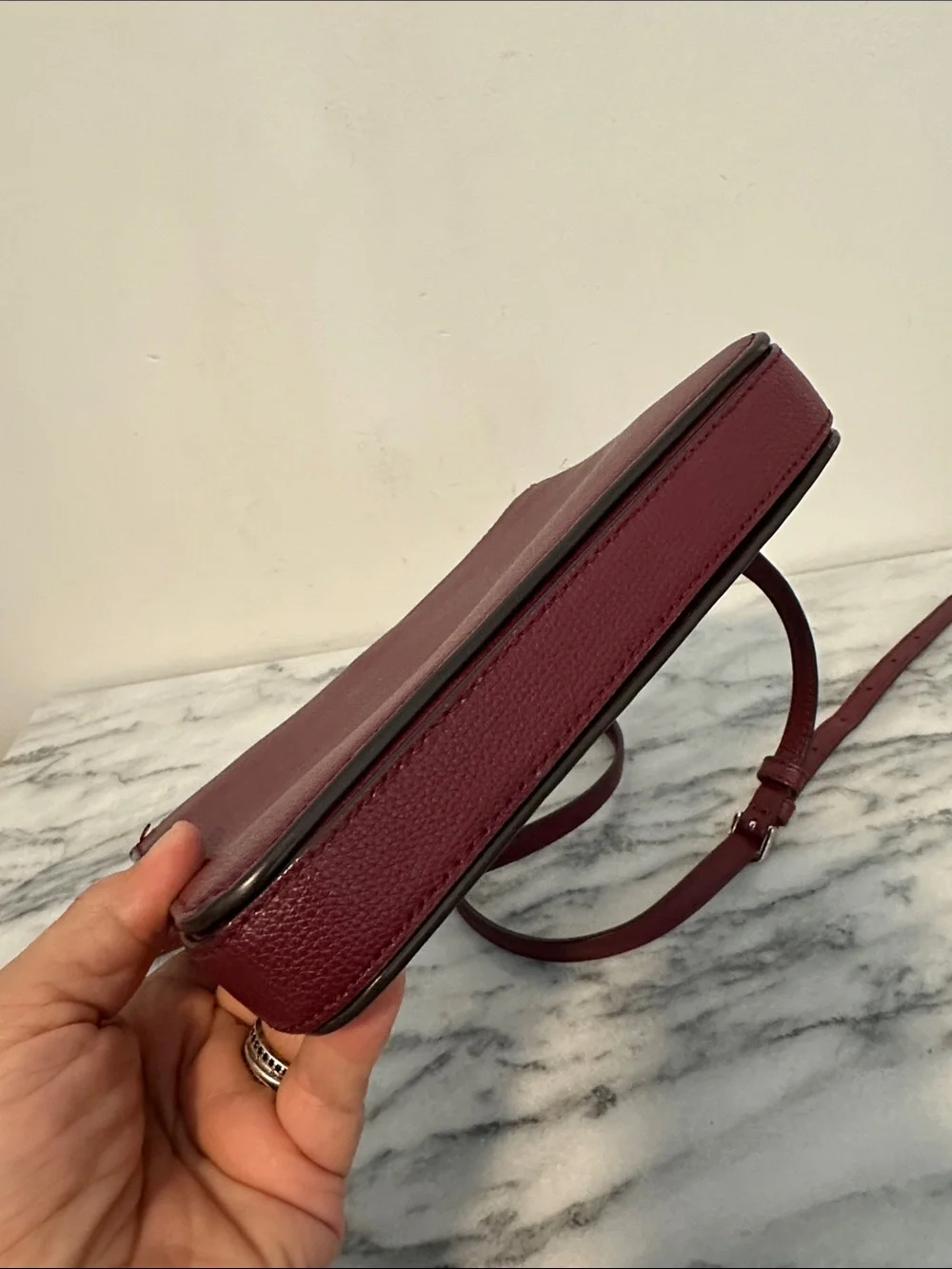 kate spade Burgundy Leather Crossbody with Adjustable Strap